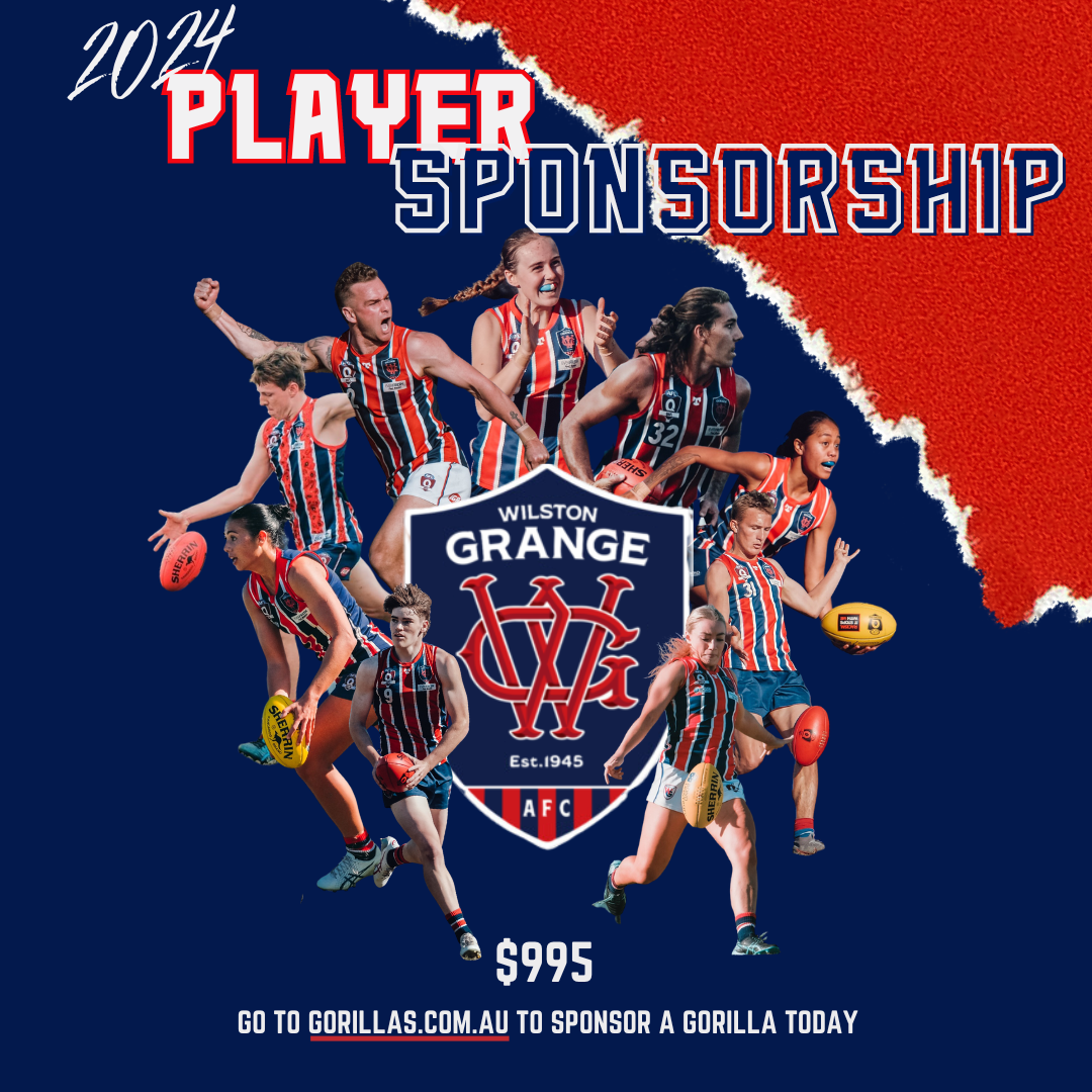 2024 Senior Player Sponsorship Wilston Grange Gorillas